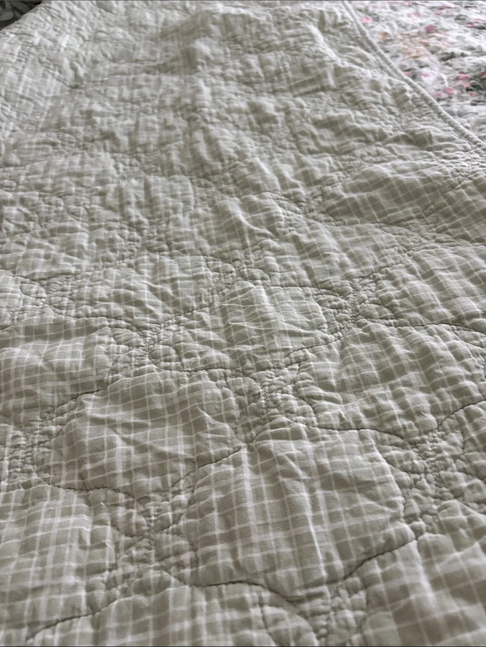 Laura Ashley Pink, Green & Yellow Floral Quilt with two pillow shams included!